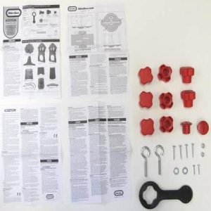 Hardware Pack: Wall Nut B (8). Platform Nut C (2). Wrench. Instructions. Screw 1 inch (2). Screw 3.25 inch (2). Washer (2) and Nut (2).