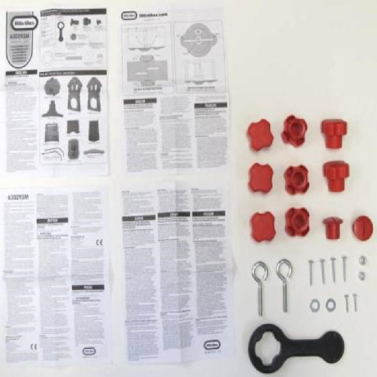 Hardware Pack: Wall Nut B (8). Platform Nut C (2). Wrench. Instructions. Screw 1 inch (2). Screw 3.25 inch (2). Washer (2) and Nut (2).