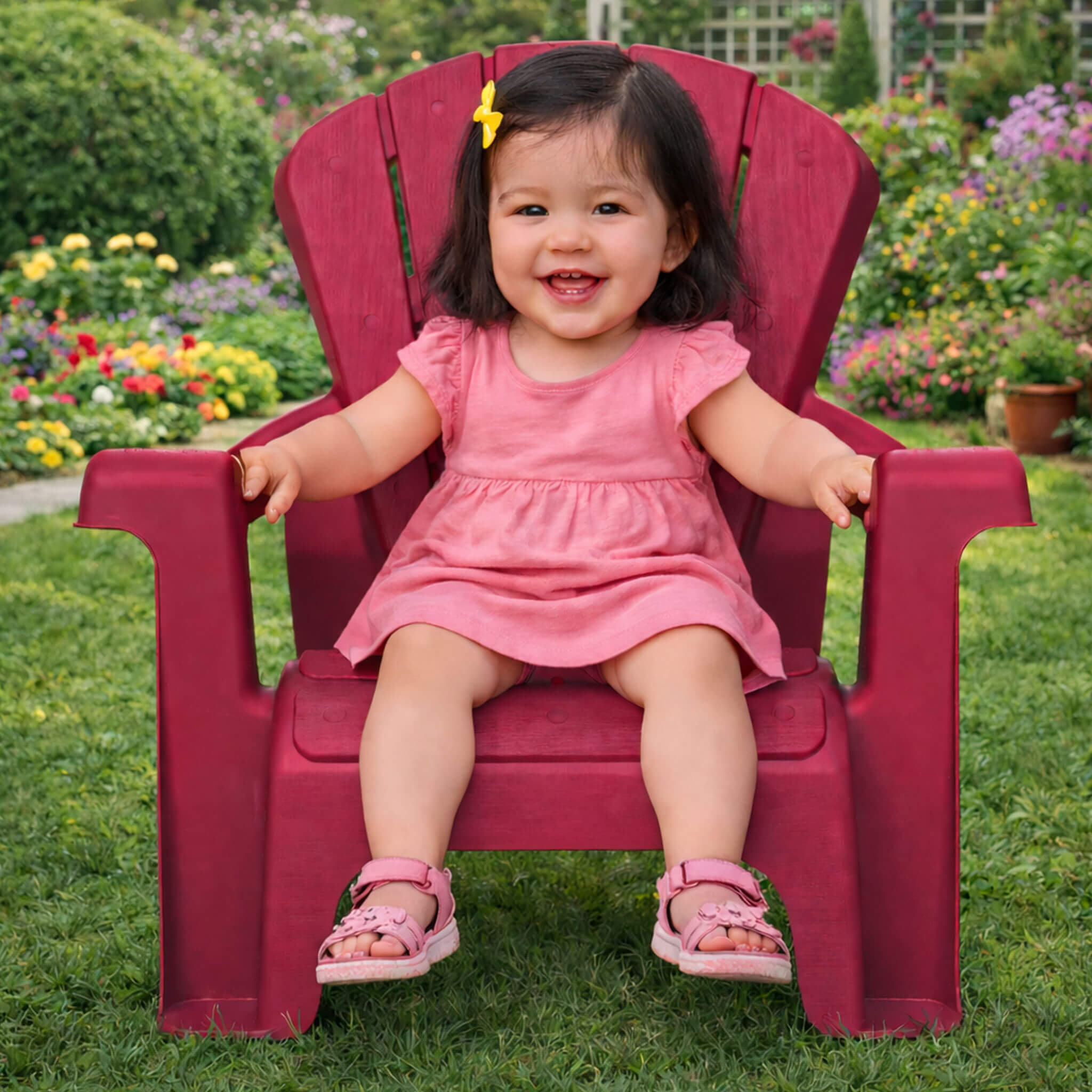 Garden Chairs - Red 4 Pack - Image 2