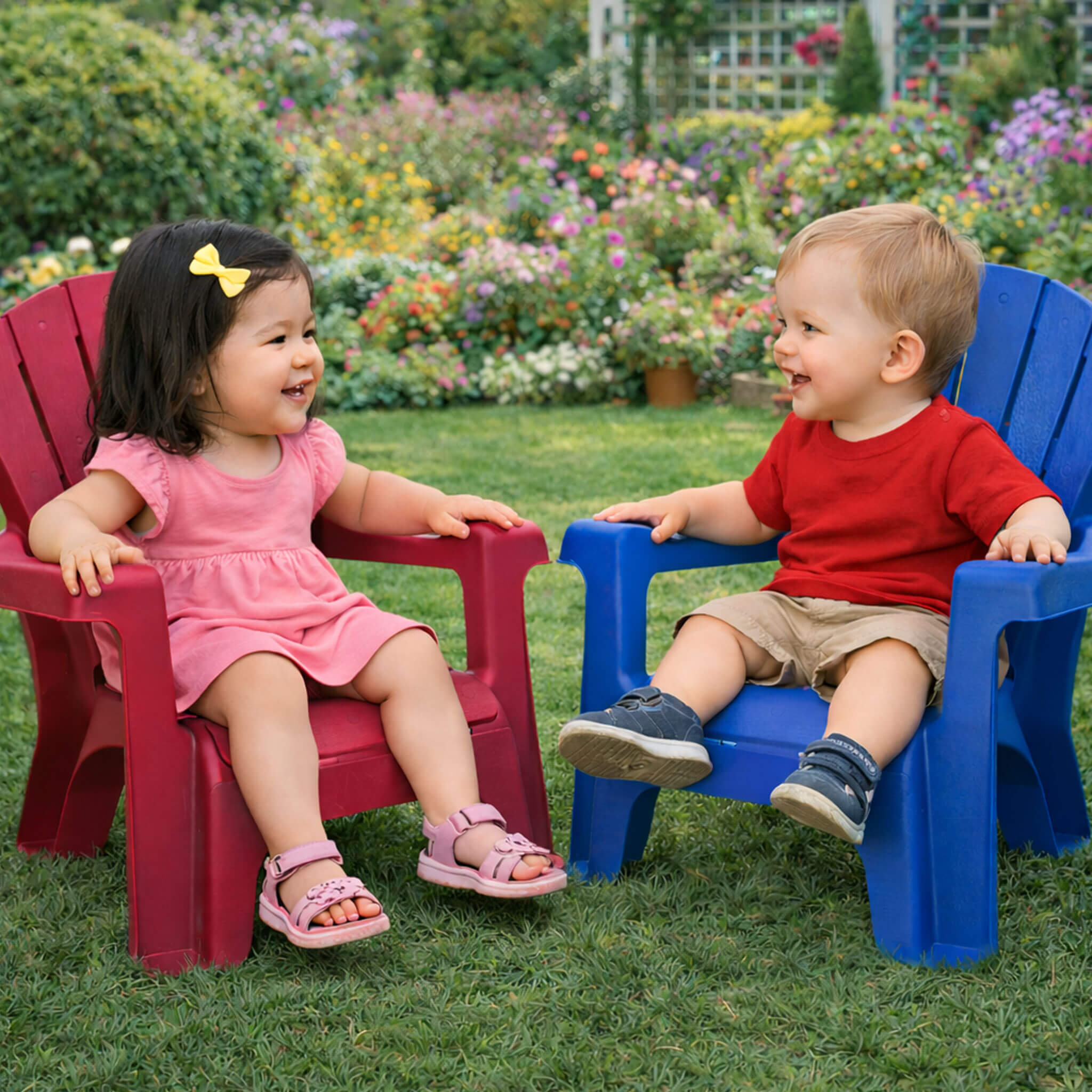 Garden Chairs - Red 4 Pack - Image 7
